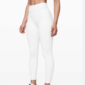 White Lululemon Wunder Under Full Length Leggings